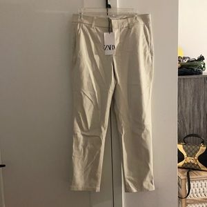 Zara Cream Leather Pants
